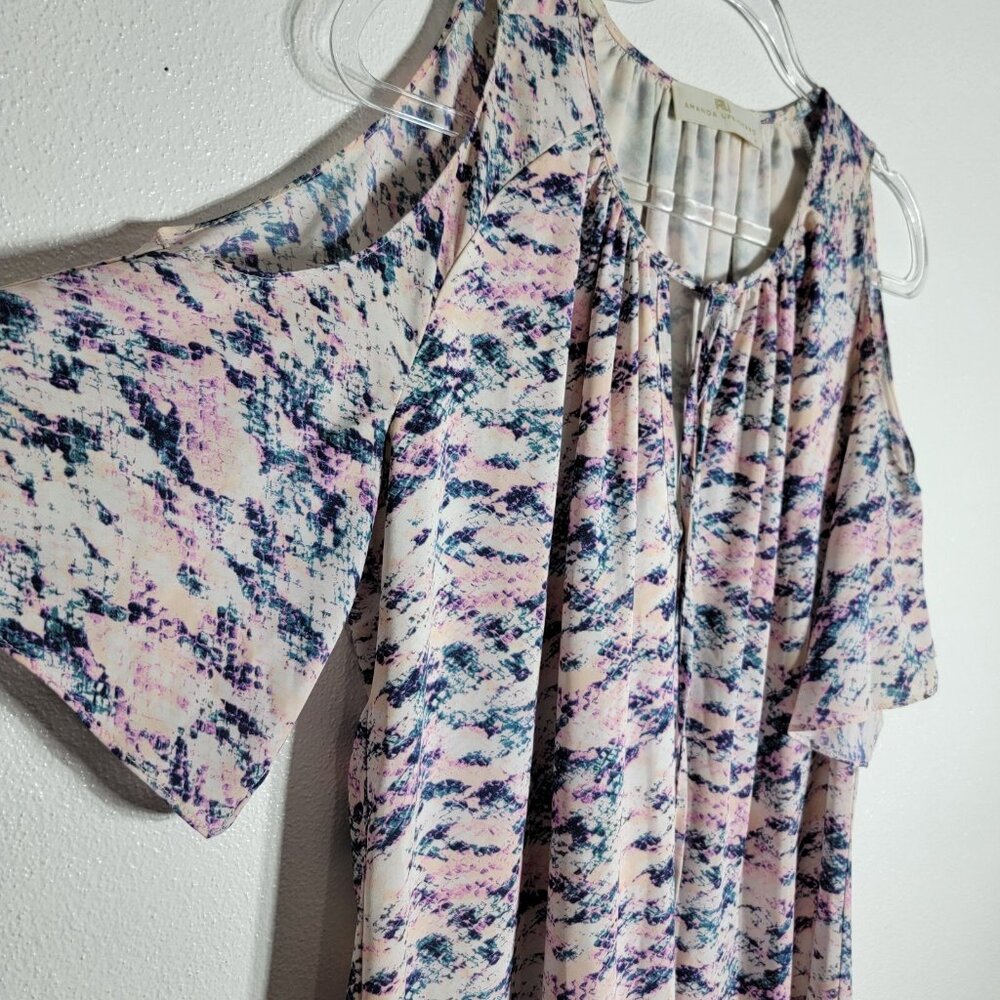 Amanda Uprichard Dress Size Medium Cold Shoulder Drop Waist Pullover Snake Print - Picture 3 of 7